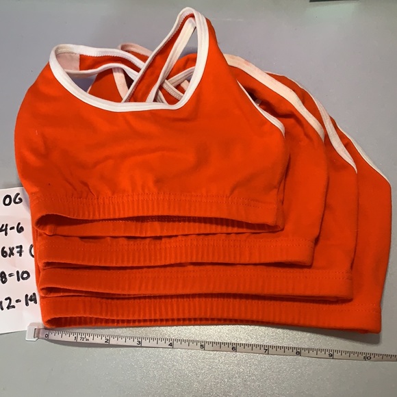 Team Basic X-Back Sports Bra (Child) Cheer & Dance Top NWOT Orange - Picture 5 of 5